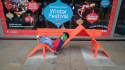 Ethan Orange Benches Southbank November 2016