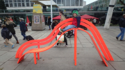 Ethan Orange Benches Southbank November 2016