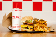 Five Guys Burger Chips and Coke