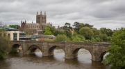 Hereford the Wye Bridge and Cathedral