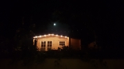 Log Cabin at Night