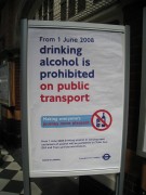 No Drinking on Underground Poster